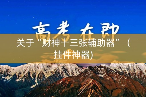 关于“财神十三张辅助器”（挂件神器)
