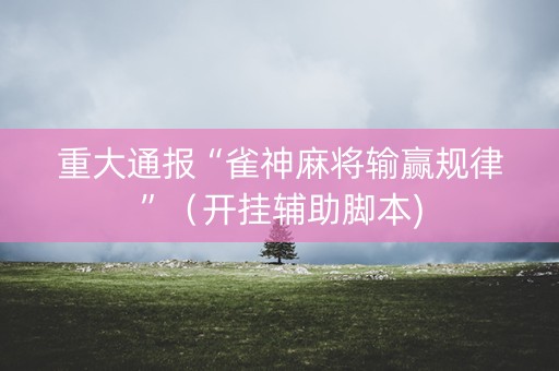 重大通报“雀神麻将输赢规律”（开挂辅助脚本)