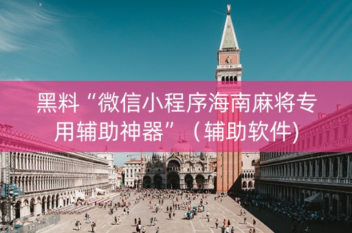 黑料“微信小程序海南麻将专用辅助神器”（辅助软件)