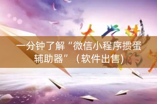 一分钟了解“微信小程序掼蛋辅助器”（软件出售)