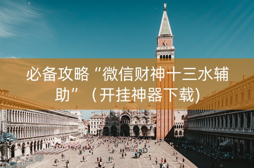 必备攻略“微信财神十三水辅助”（开挂神器下载)