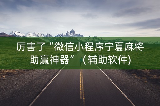 厉害了“微信小程序宁夏麻将助赢神器”（辅助软件)