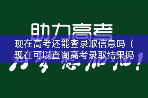 现在高考还能查录取信息吗（现在可以查询高考录取结果吗）