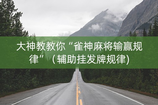 大神教教你“雀神麻将输赢规律”（辅助挂发牌规律)