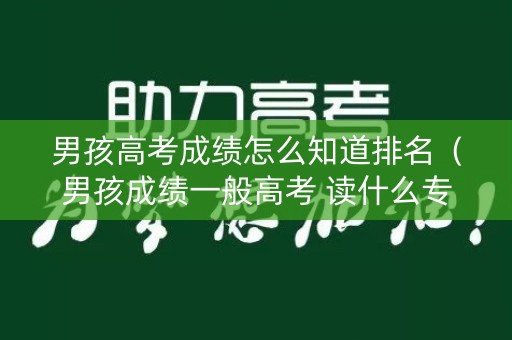 男孩高考成绩怎么知道排名（男孩成绩一般高考 读什么专业好）