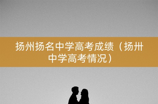 扬州扬名中学高考成绩（扬卅中学高考情况）
