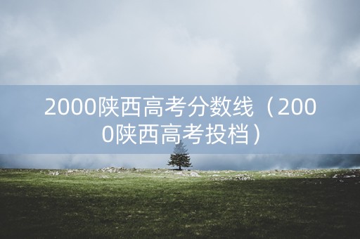 2000陕西高考分数线（2000陕西高考投档）