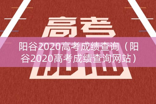 阳谷2020高考成绩查询（阳谷2020高考成绩查询网站）