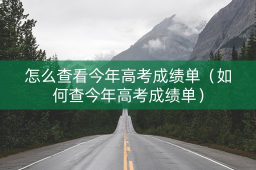 怎么查看今年高考成绩单（如何查今年高考成绩单）