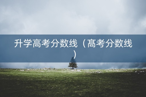 升学高考分数线（髙考分数线）