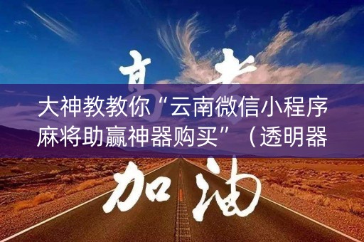 大神教教你“云南微信小程序麻将助赢神器购买”（透明器教程)
