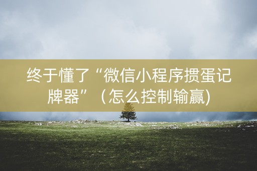 终于懂了“微信小程序掼蛋记牌器”（怎么控制输赢)