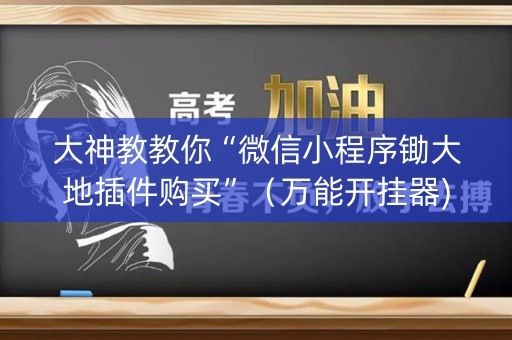 大神教教你“微信小程序锄大地插件购买”（万能开挂器)