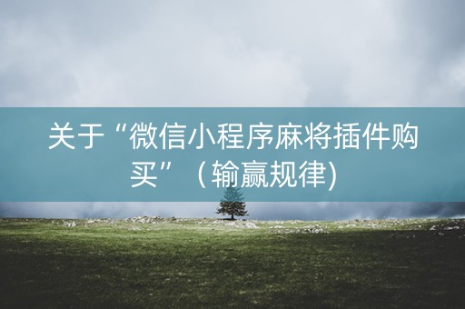 关于“微信小程序麻将插件购买”（输赢规律)