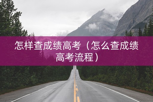 怎样查成绩高考（怎么查成绩高考流程）