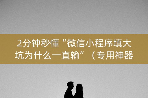 2分钟秒懂“微信小程序填大坑为什么一直输”（专用神器下载)