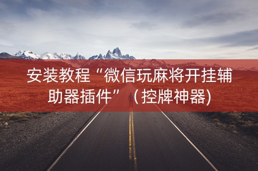 安装教程“微信玩麻将开挂辅助器插件”（控牌神器)