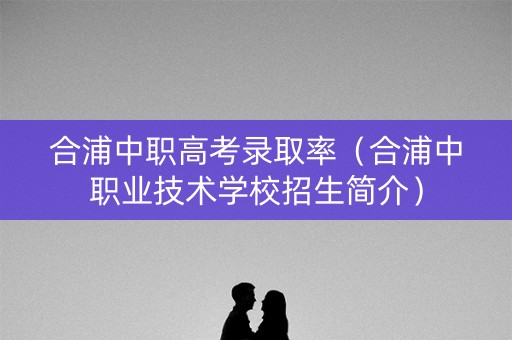 合浦中职高考录取率（合浦中职业技术学校招生简介）