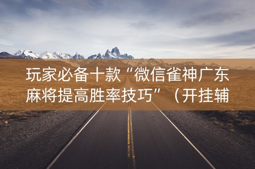 玩家必备十款“微信雀神广东麻将提高胜率技巧”（开挂辅助器脚本)
