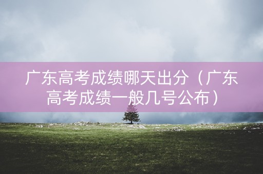 广东高考成绩哪天出分（广东高考成绩一般几号公布）