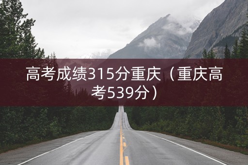 高考成绩315分重庆（重庆高考539分）