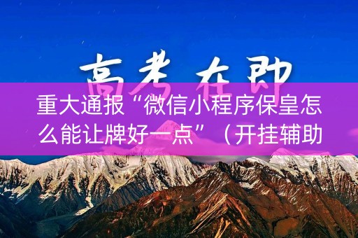 重大通报“微信小程序保皇怎么能让牌好一点”（开挂辅助器插件)