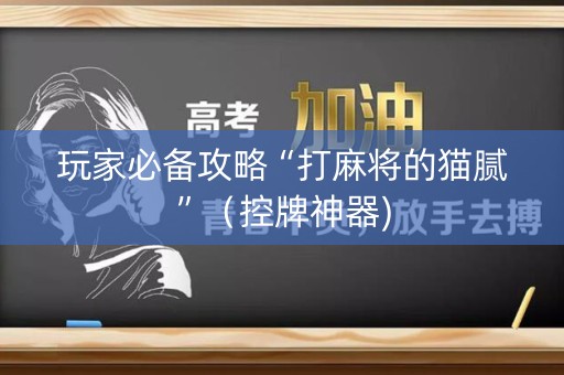 玩家必备攻略“打麻将的猫腻”（控牌神器)