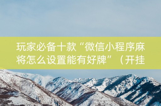玩家必备十款“微信小程序麻将怎么设置能有好牌”（开挂神器下载)