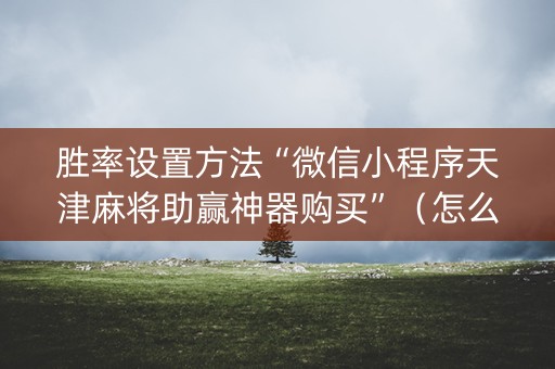 胜率设置方法“微信小程序天津麻将助赢神器购买”（怎么能让牌好一点)