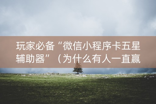 玩家必备“微信小程序卡五星辅助器”（为什么有人一直赢)