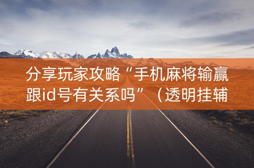 分享玩家攻略“手机麻将输赢跟id号有关系吗”（透明挂辅助器)