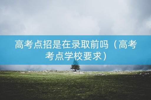高考点招是在录取前吗（高考考点学校要求）