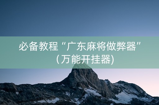 必备教程“广东麻将做弊器”（万能开挂器)