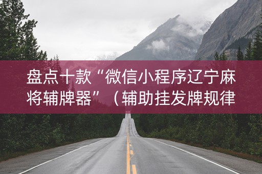 盘点十款“微信小程序辽宁麻将辅牌器”（辅助挂发牌规律)