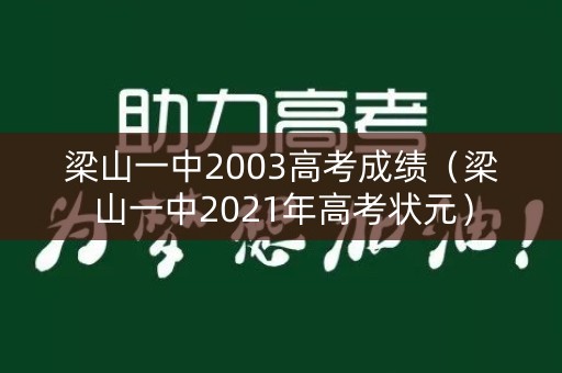 梁山一中2003高考成绩（梁山一中2021年高考状元）