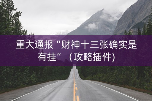 重大通报“财神十三张确实是有挂”（攻略插件)
