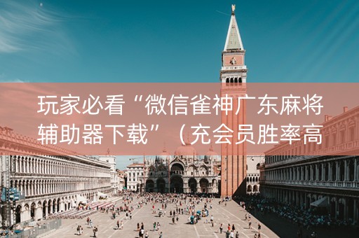玩家必看“微信雀神广东麻将辅助器下载”（充会员胜率高)