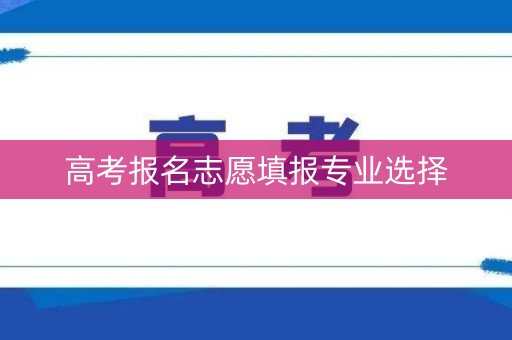 高考报名志愿填报专业选择