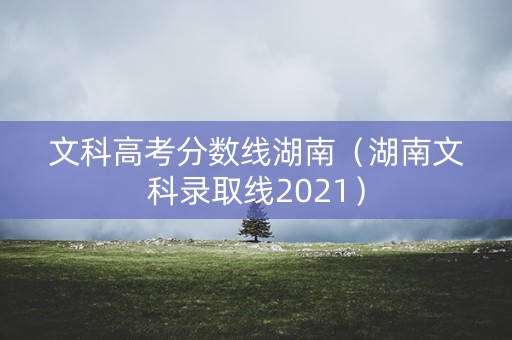文科高考分数线湖南（湖南文科录取线2021）