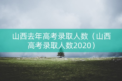 山西去年高考录取人数（山西高考录取人数2020）