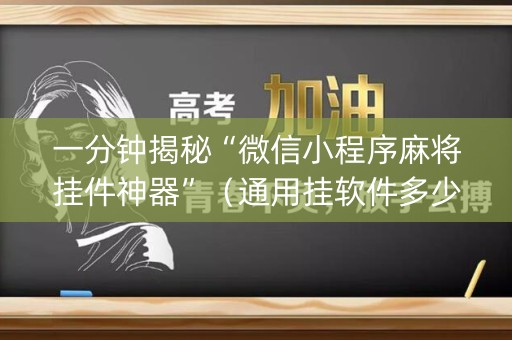 一分钟揭秘“微信小程序麻将挂件神器”（通用挂软件多少钱)