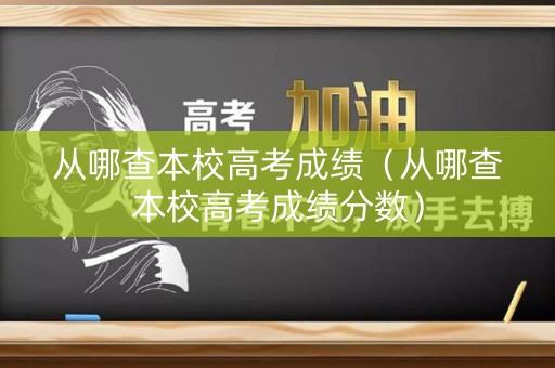 从哪查本校高考成绩（从哪查本校高考成绩分数）