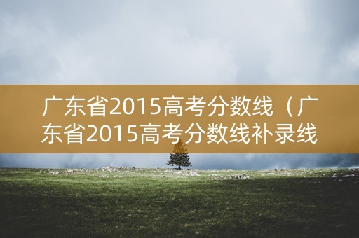 广东省2015高考分数线（广东省2015高考分数线补录线是多少）