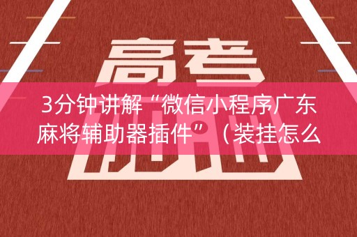 3分钟讲解“微信小程序广东麻将辅助器插件”（装挂怎么安装)