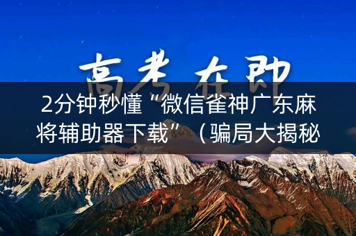 2分钟秒懂“微信雀神广东麻将辅助器下载”（骗局大揭秘)