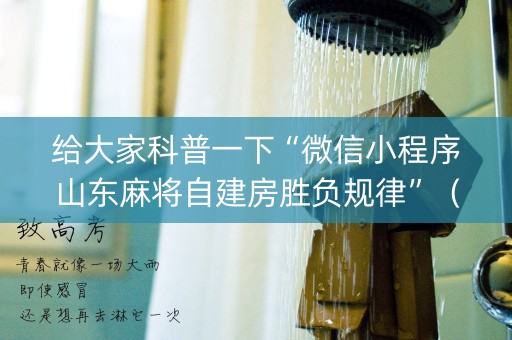 给大家科普一下“微信小程序山东麻将自建房胜负规律”（胜率到哪调)