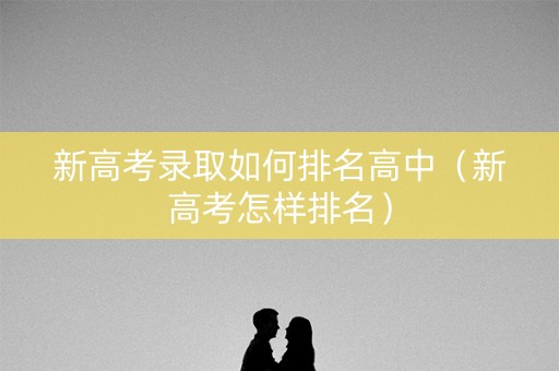 新高考录取如何排名高中（新高考怎样排名）