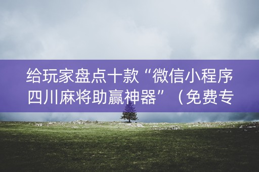 给玩家盘点十款“微信小程序四川麻将助赢神器”（免费专用神器)