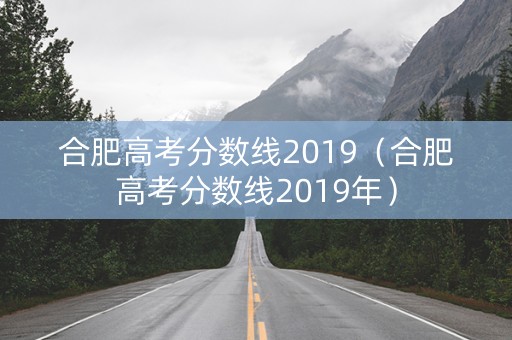 合肥高考分数线2019（合肥高考分数线2019年）