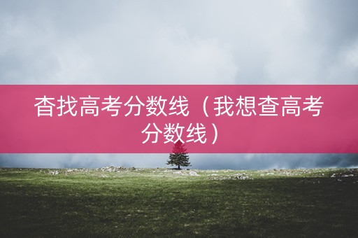 杳找高考分数线（我想查高考分数线）
